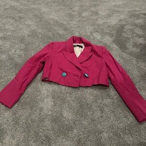 Women's Hot Pink Cropped Jacket